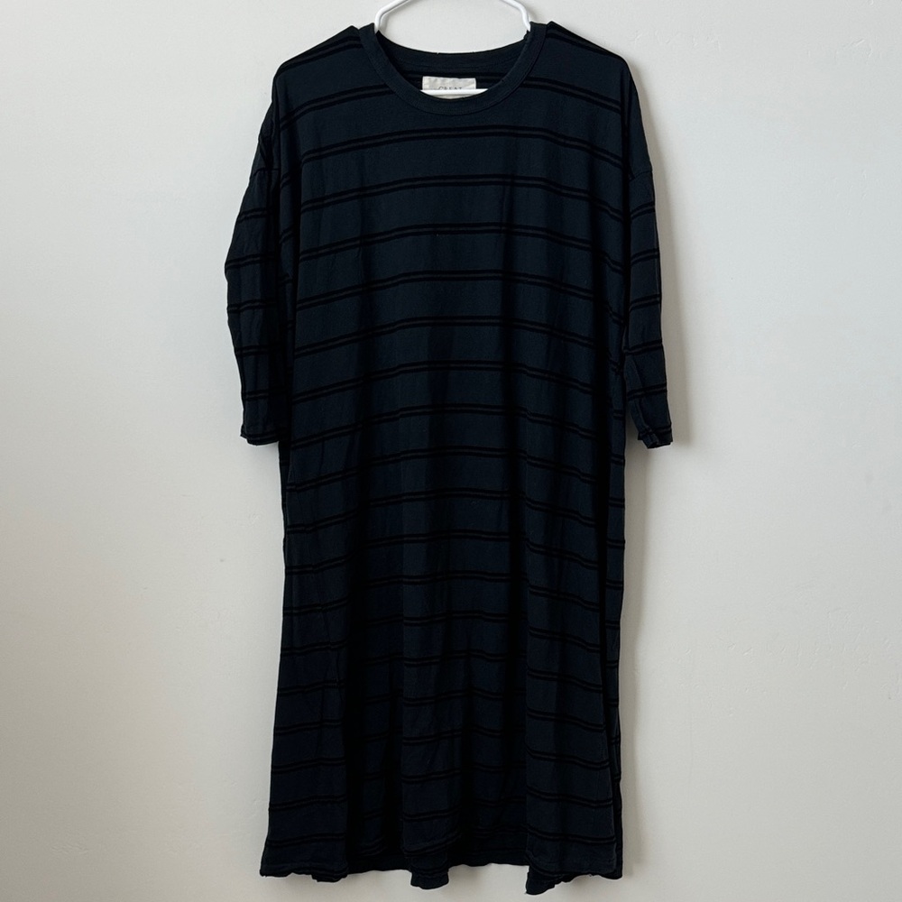 The Great Striped 100% Cotton T-shirt Dress Size: 1